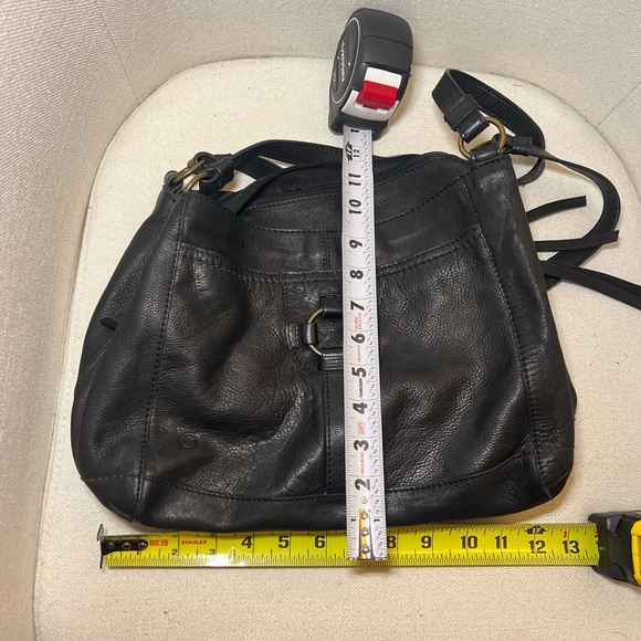 Born Black Leather Shoulder Bag with Ring Detail - Picture 8 of 8